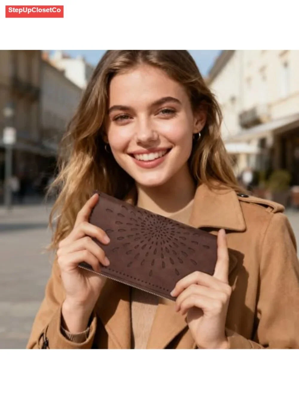 PU Leather RFID Blocking Large Capacity Clutch Wristlet Wallet with Phone